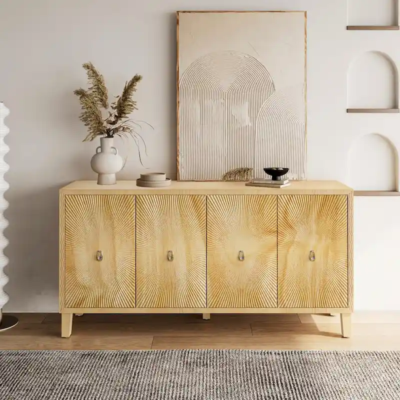 4 Door Storage Cabinet/Dining Sideboard/Accent Cabinet