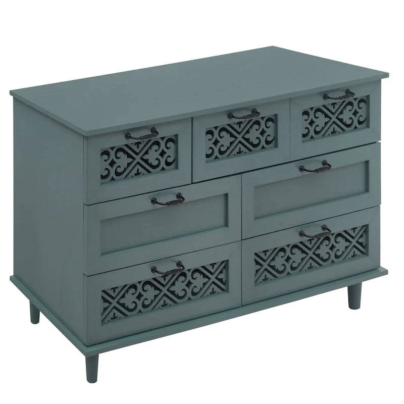7 Drawer Cabinet,With Black Metal Handle