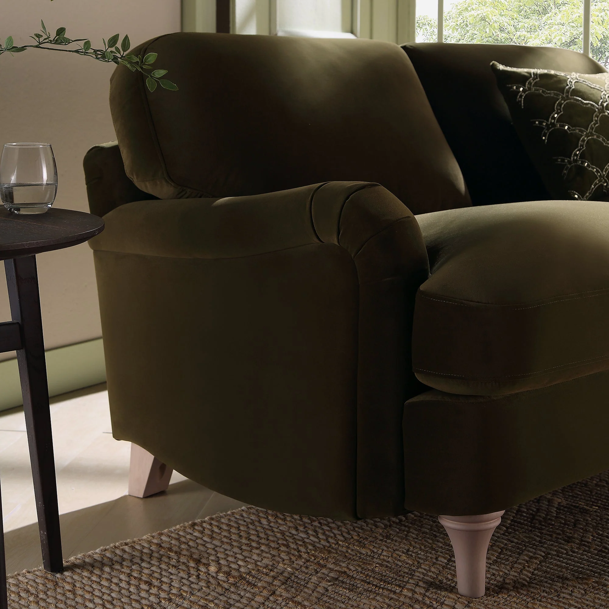 Seaweed Velvet Sofa, 2-Seater