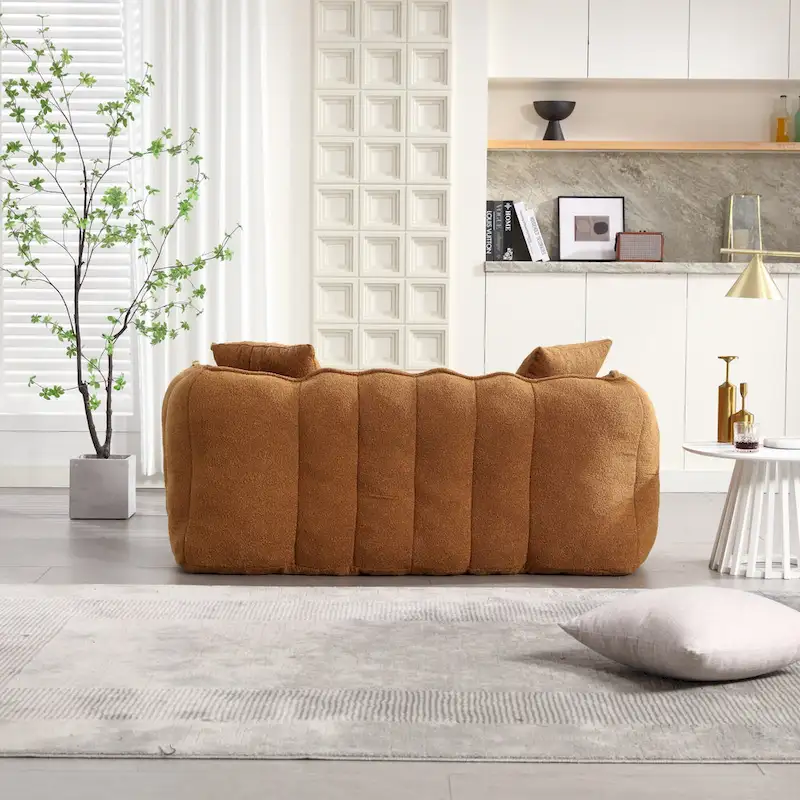 Yellow Modern 65 Chenille Loveseat