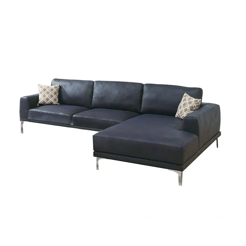 Leather Gel 4-Seater Sofa with Metal Legs(Ottoman Not Included)