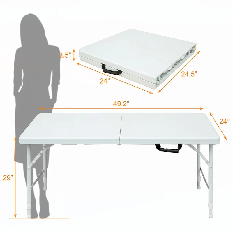 4ft Foldable Table for Camping White
