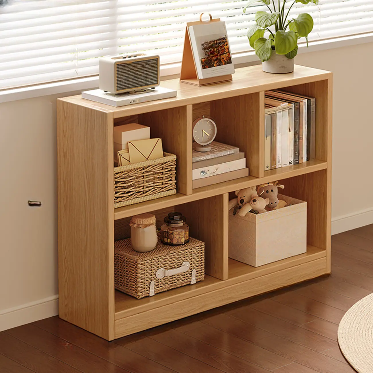 Modern Wooden Compact Bookcase Home Office Shelves