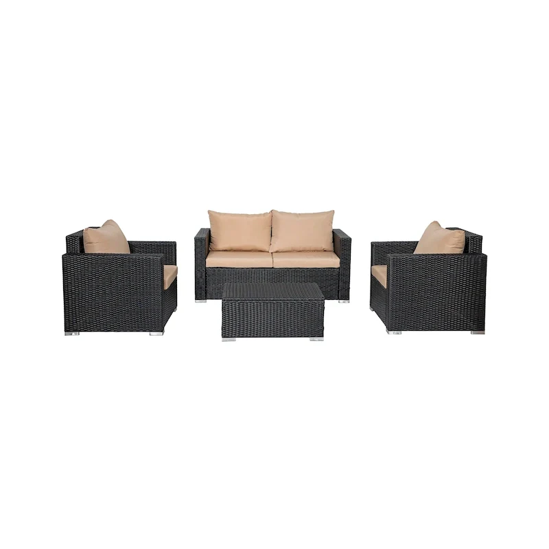 Landon 4-piece Wicker Outdoor Patio Furniture Set with Cushions
