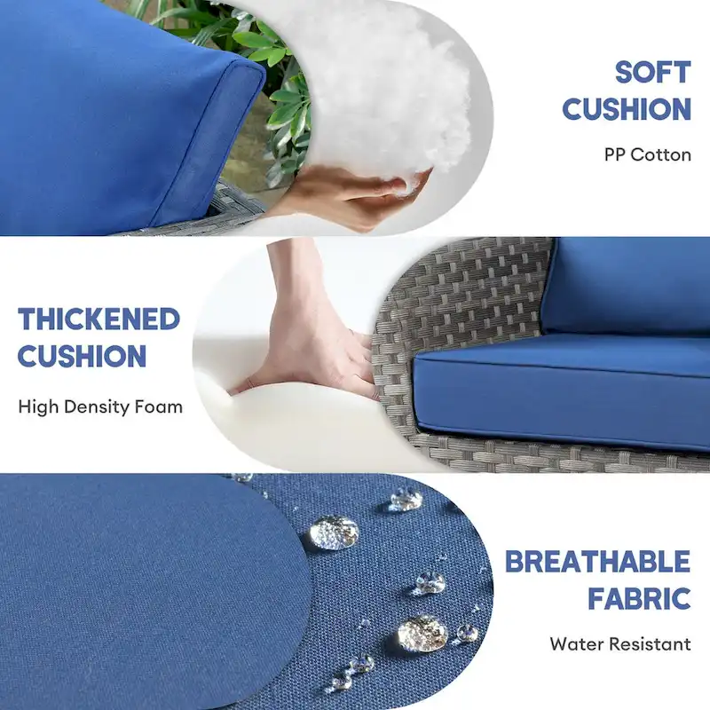 XIZZI 9-piece Patio Furniture Sectional Set with Swivel Rocking Chairs