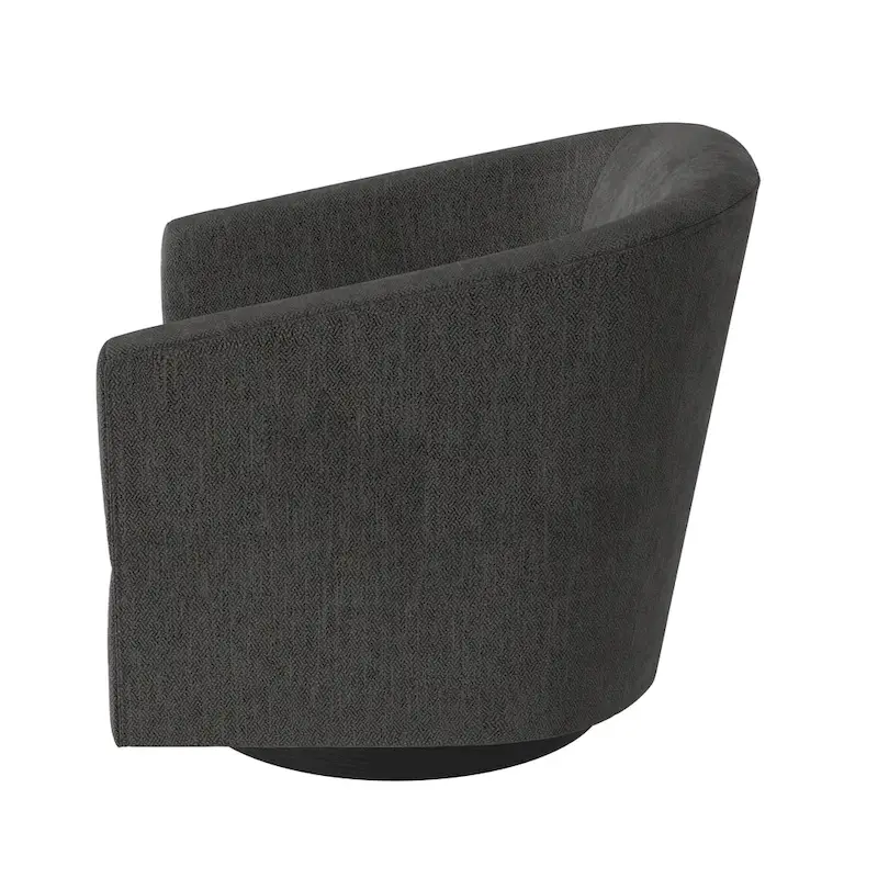 Barrel Back Swivel Chair with Wood Base