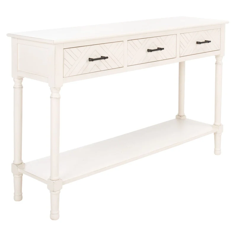SAFAVIEH Jeanie 3-Drawer Bottom Shelf Console Table - 47.3 W x 13 L x 29.5 H - 47Wx13Dx30H