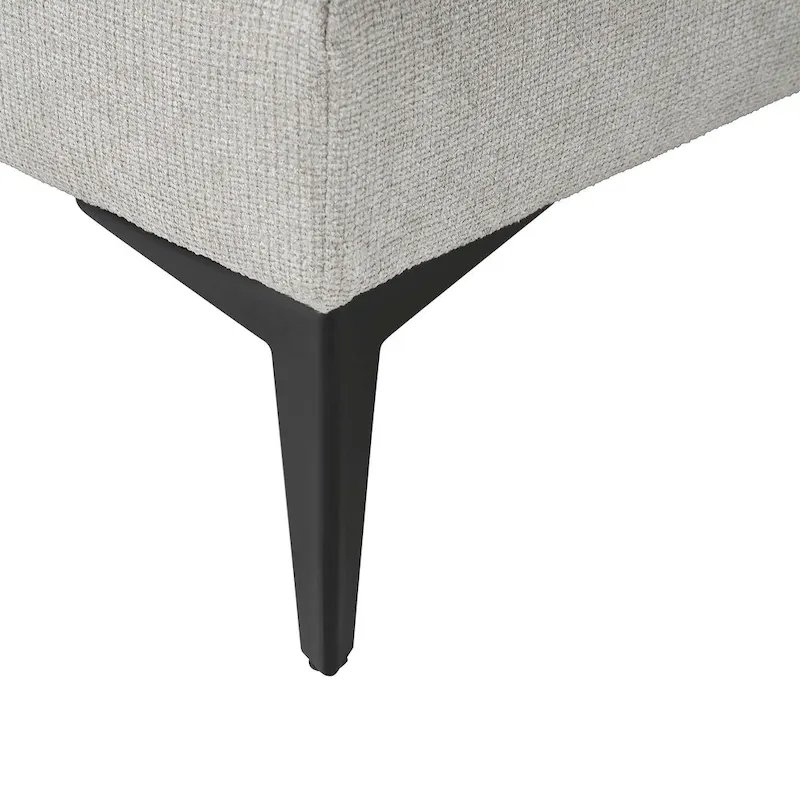 Modular U-shaped Linen Reversible Sofa with a Wooden Side Table Box and Reversible Design