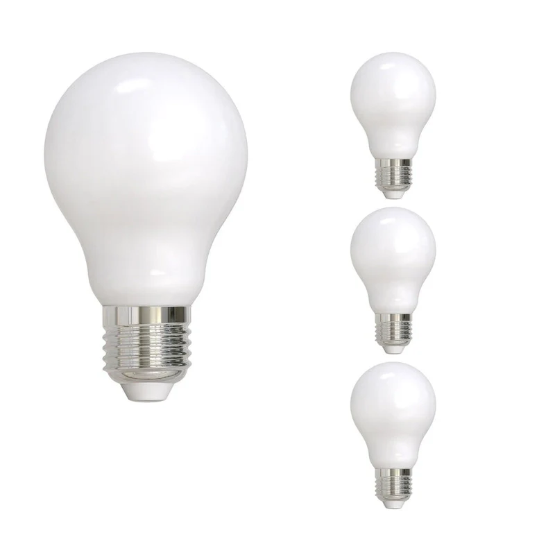 Bulbrite LED Filament Pack of (4) 7 Watt Dimmable A19 Light Bulbs with Milky Finish and Medium (E26) Base - 2700K