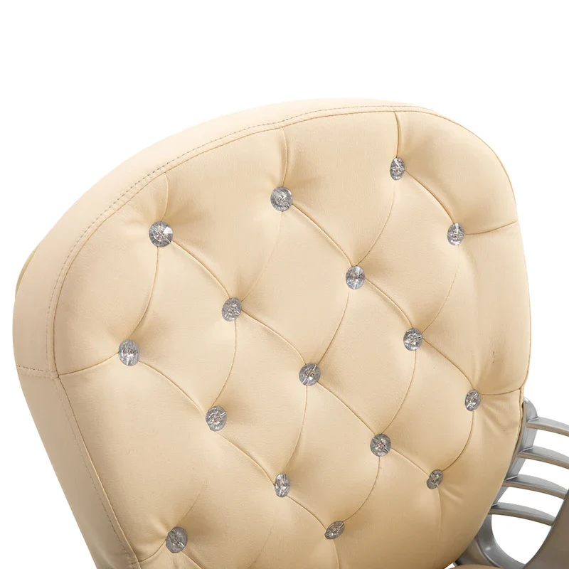 Faux Leather Office Chair with Tufted Backrest and Swivel Wheels