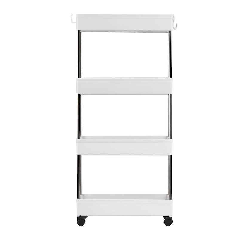 3/4-Layer Mobile Multi-functional Slim Storage Cart,White