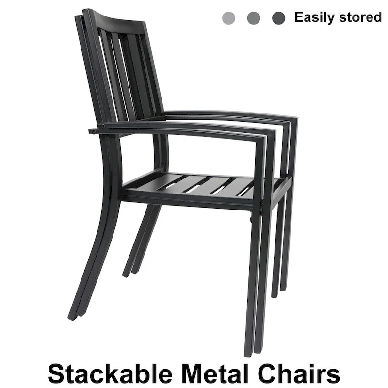 MAISON ARTS 5/6-Piece Patio E-Coating & Stackable Dining Set