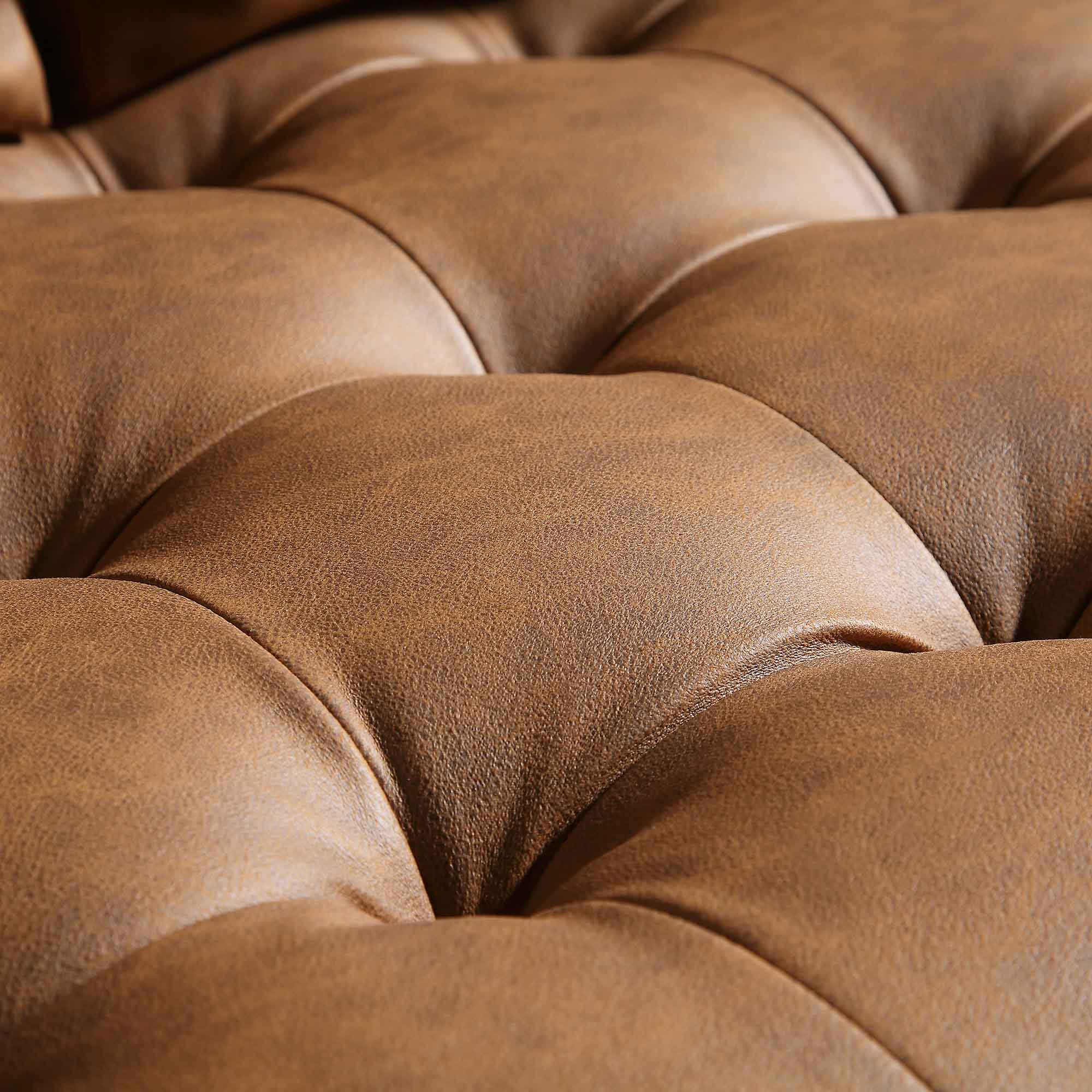2-Seater Sofa, Tan Faux Suede