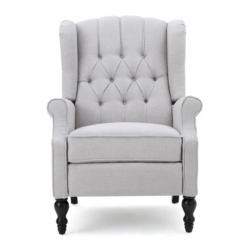 Tufted Fabric Wingback Recliner Club Chair
