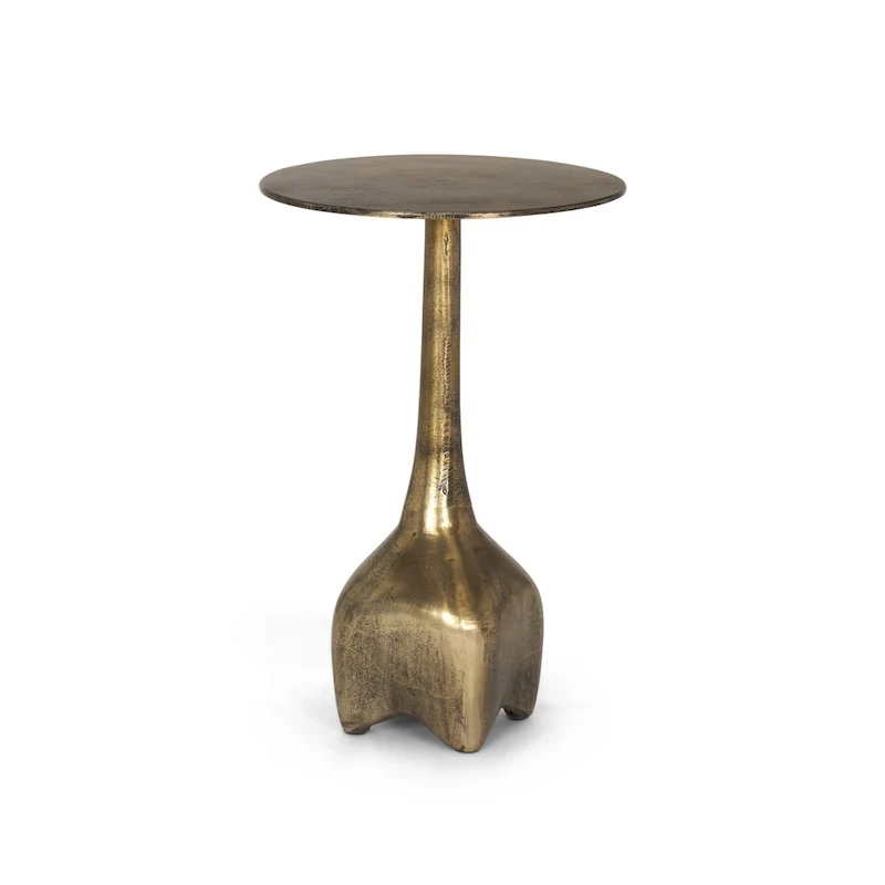 Risha Large Gold Metal Accent Table