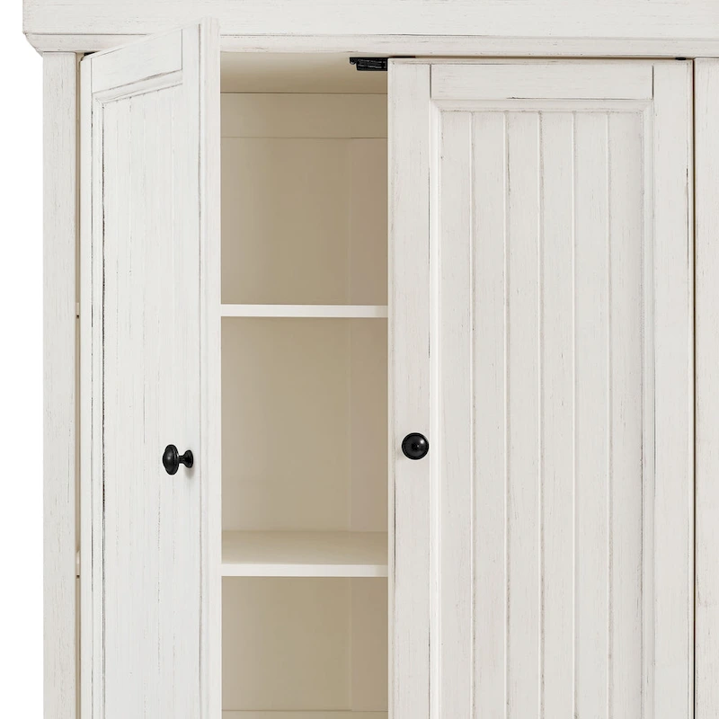 Crosley Seaside Distressed White Kitchen Pantry