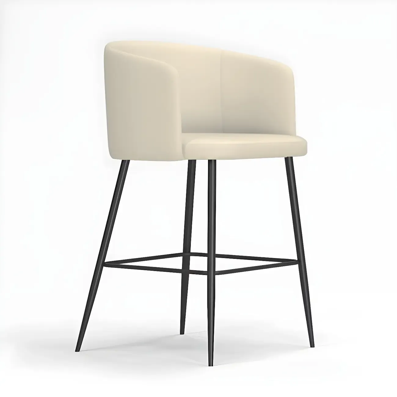 Bucket Faux Leather Wingback Counter Height Bar Stools