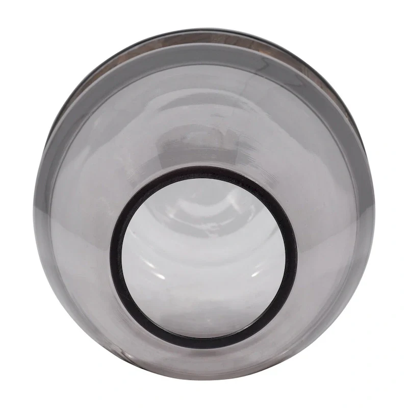 Sagebrook Home Glass Clear Frost Round Belly Vase With Wood Band