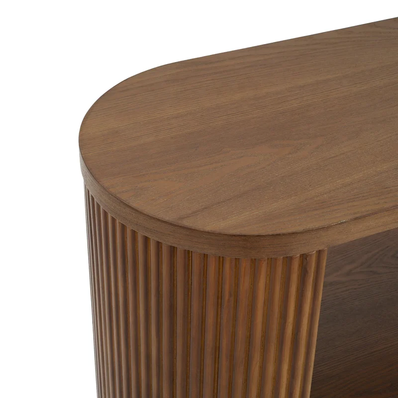 Modern Entryway Console Table - Slim Sofa Table with Open Shelf & Elegant Wood Grain, Multi-Functional Hallway Table