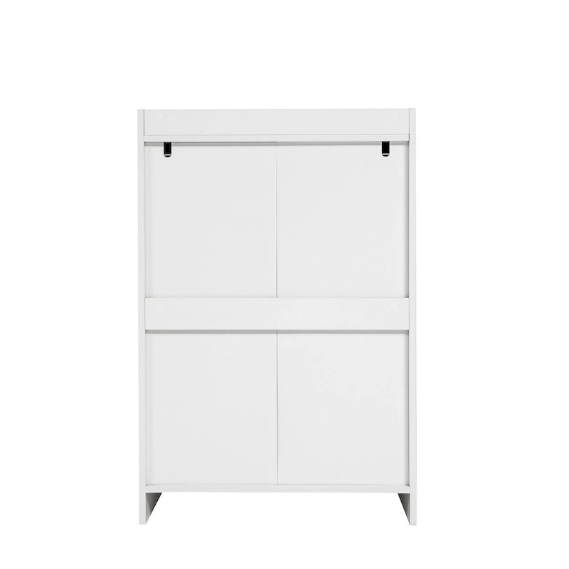 4 Drawer Dresser, Chest of Drawers Without Handle, White Dresser for Bedroom 100% Waterproof with Sturdy Frame for Room