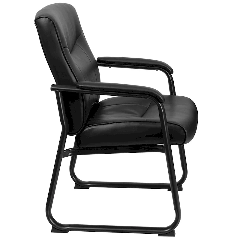 Big & Tall Soft Leather Sled Base Executive Reception Chair