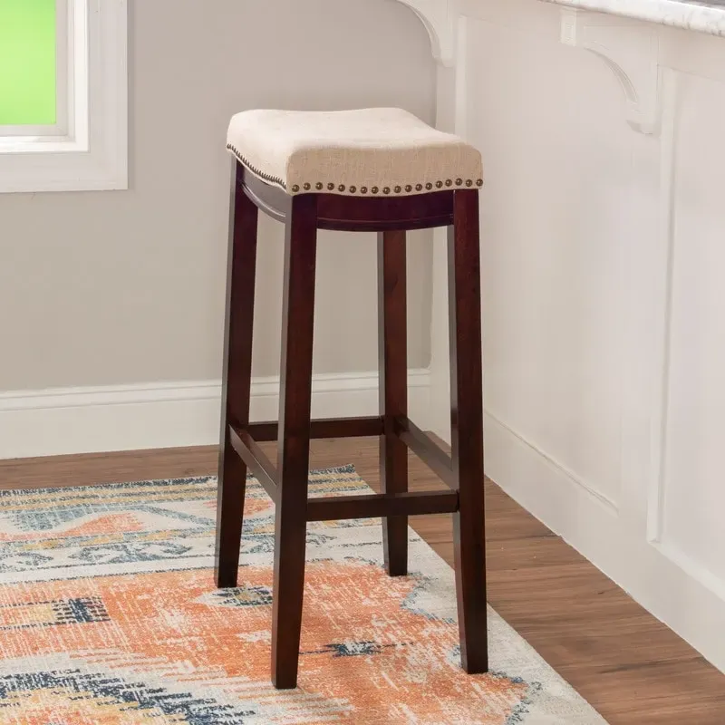 Linon Willamette Linen Backless 32-in Bar Stool