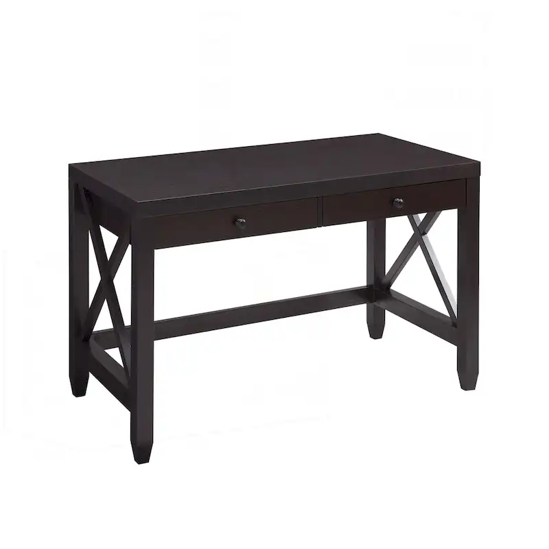 Charming Home Office Desk with Two Drawers and X-Brace Leg Frame