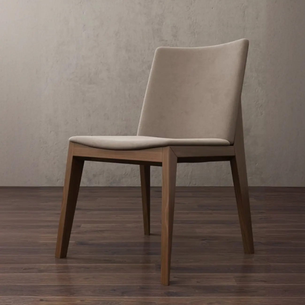 Modern Armless Upholstered Dining Chair with Wood Legs