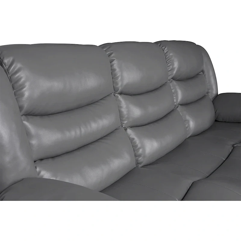 Manual Reclining 3-Piece Living Room Sofa Set - Sofa with Dropdown Table, Loveseat with Console, and Recliner