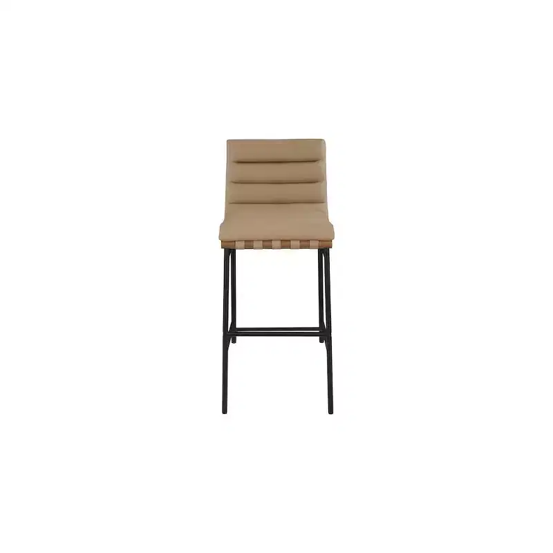 Meridian Furniture,Burke Tan Vegan Leather Bar Stool