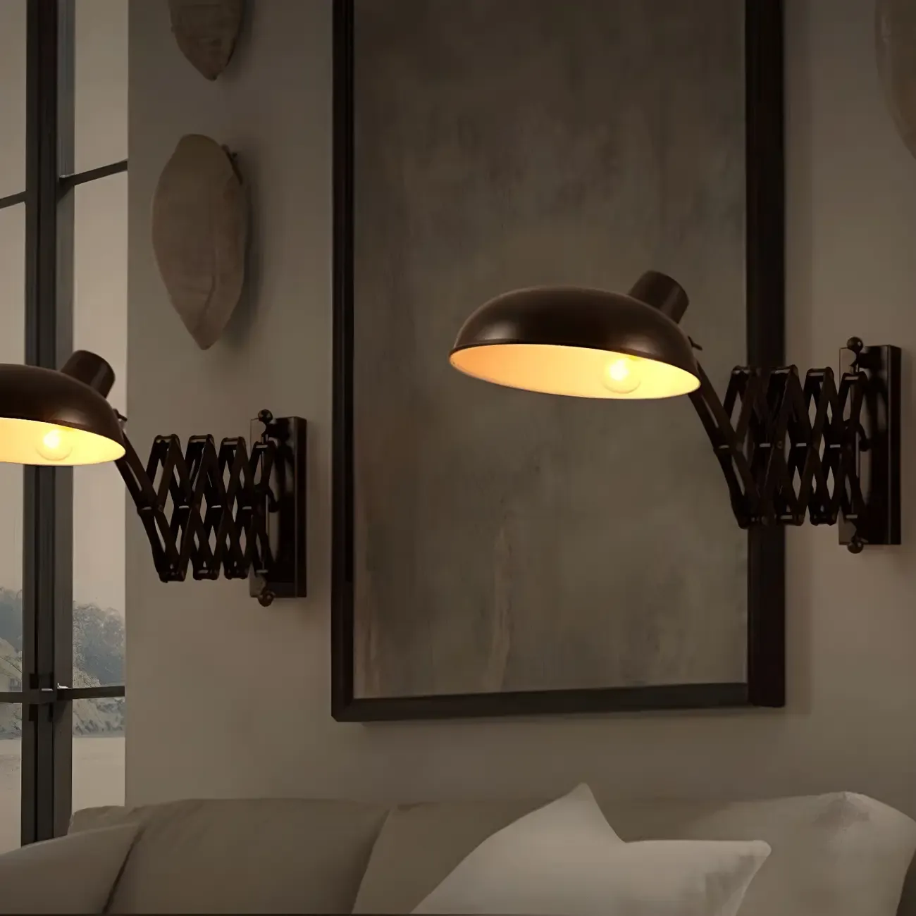 Retro Industrial Metal Black Swing Arm Wall Light