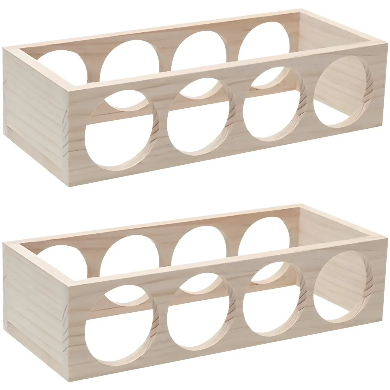 Natural Wooden Stackable Wine Rack Tabletop Wine Holder