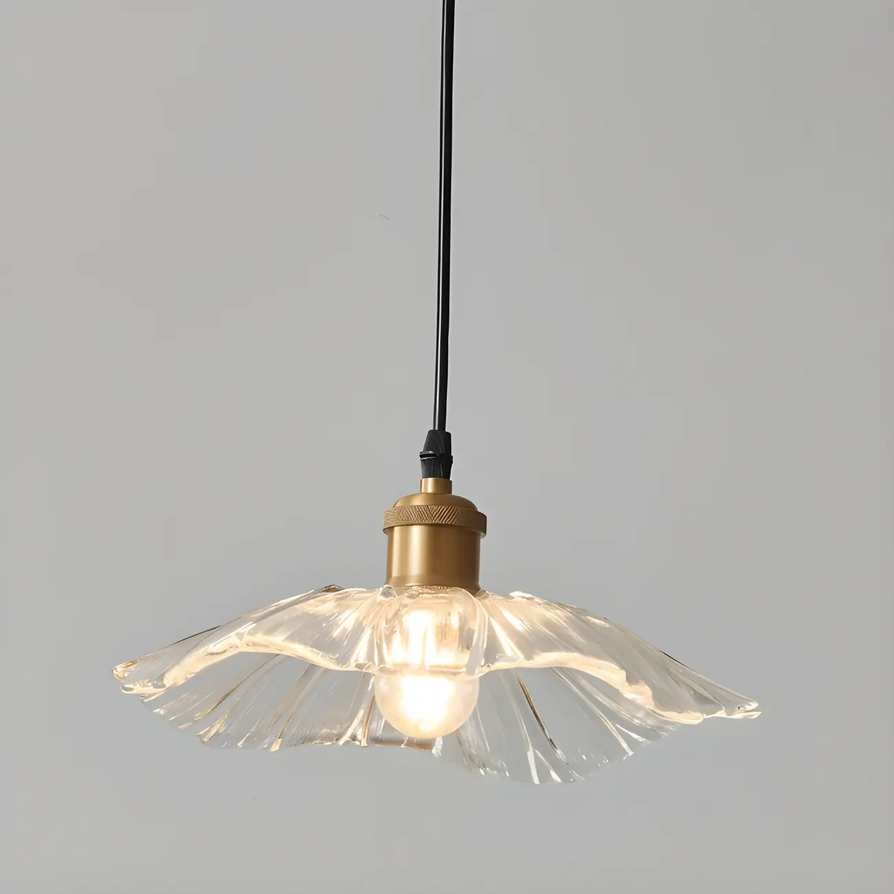 Modern Mini Clear Glass Flower Kitchen Pendant Lighting