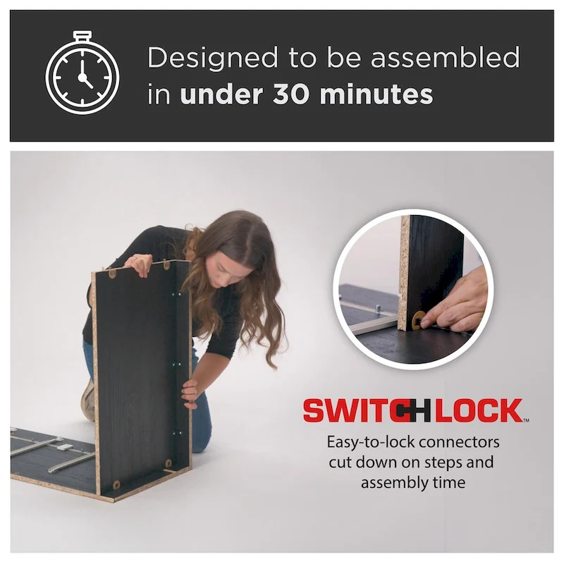 Ameriwood Home BrEZ Build Pearce Tall 5 Drawer Dresser