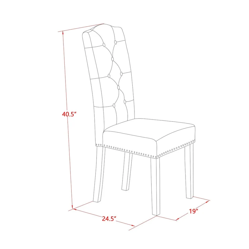 3 Piece Dining Table Set Contains a Round Dining Table and 2 Linen Fabric Parson Chairs, (Finish Options)