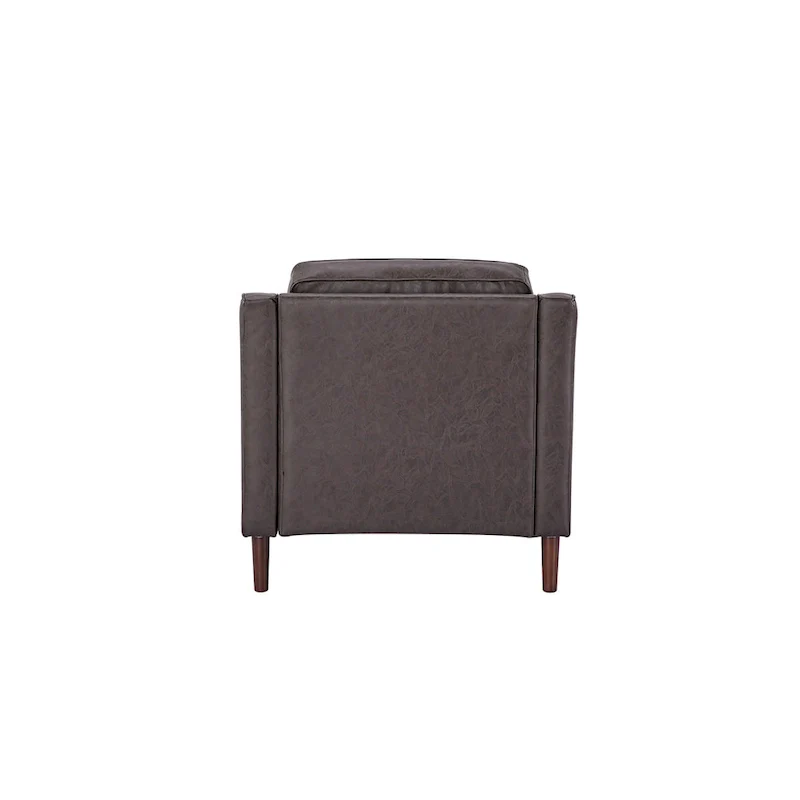 Sedona Modern Accent Chair, Faux Linen / Vegan Leather Armchair