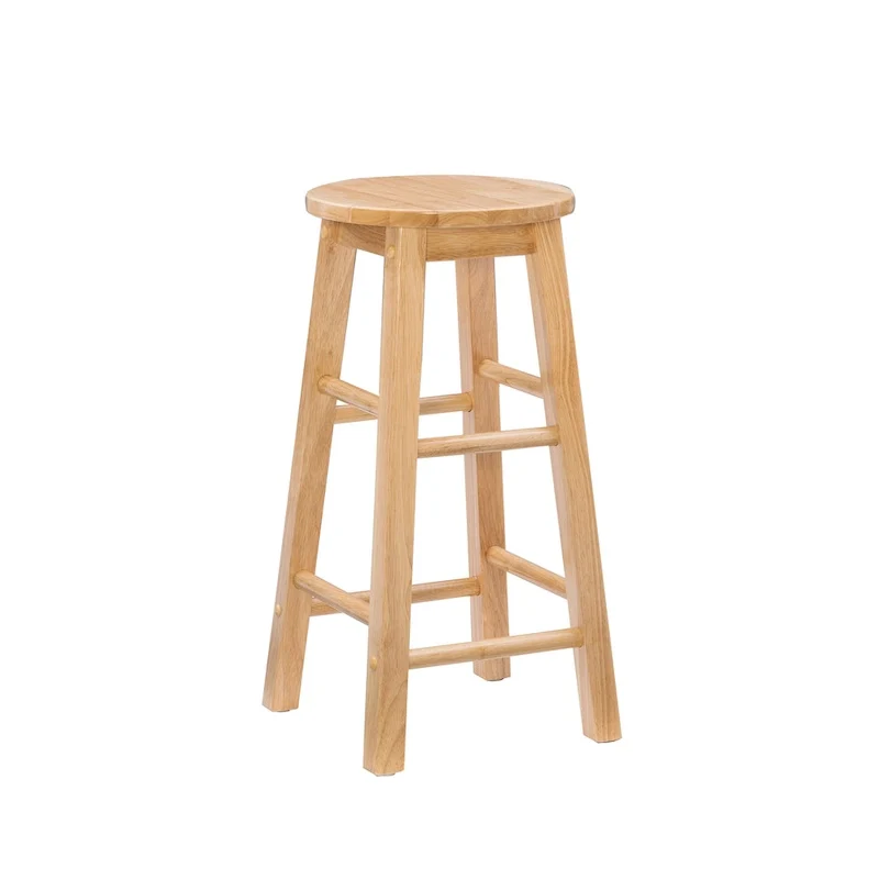 Backless Counter Height Stool, Natural / Greywash / White, 1-Person