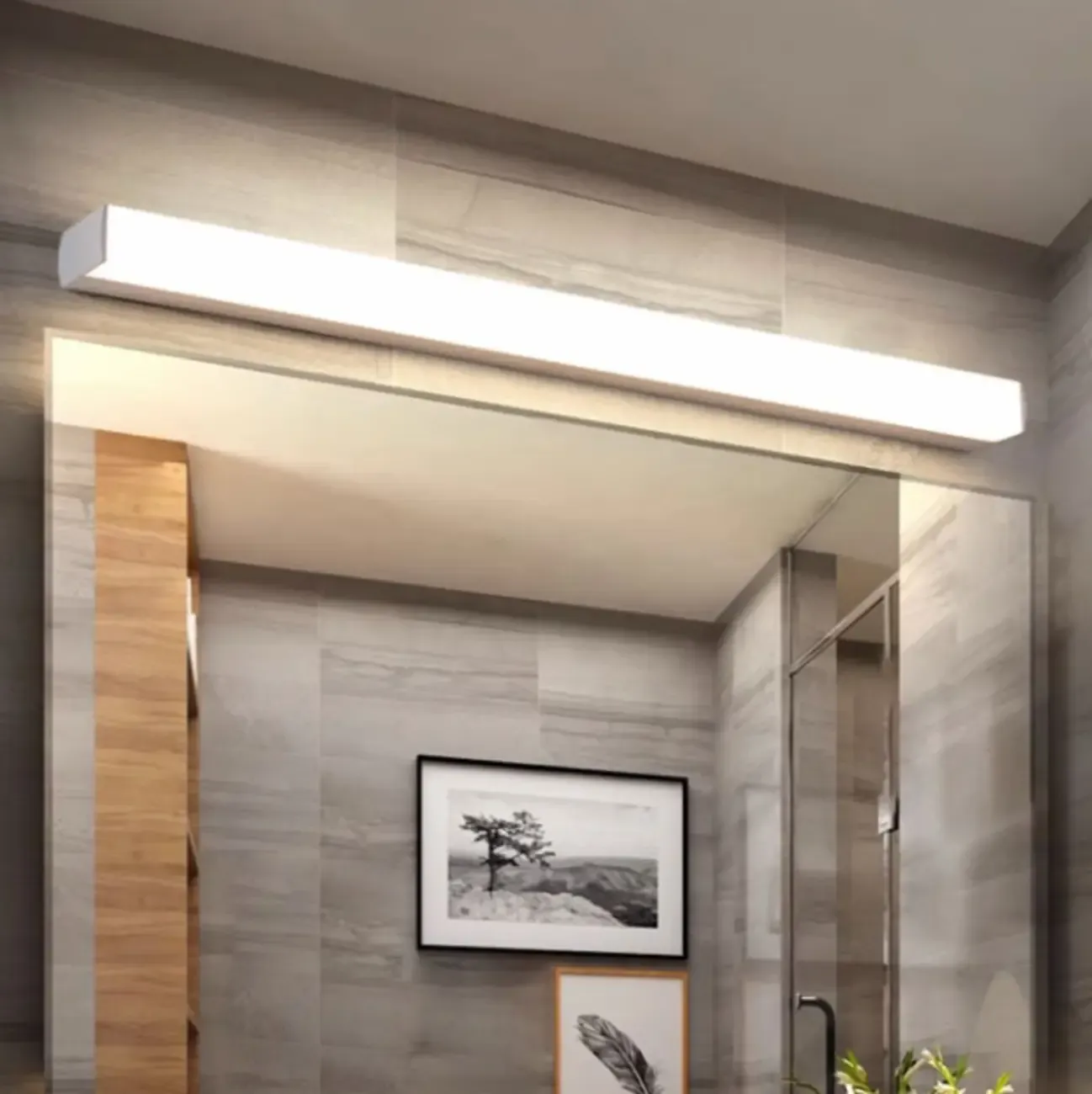 Dimmable Modern Linear White LED Vanity Wall Light
