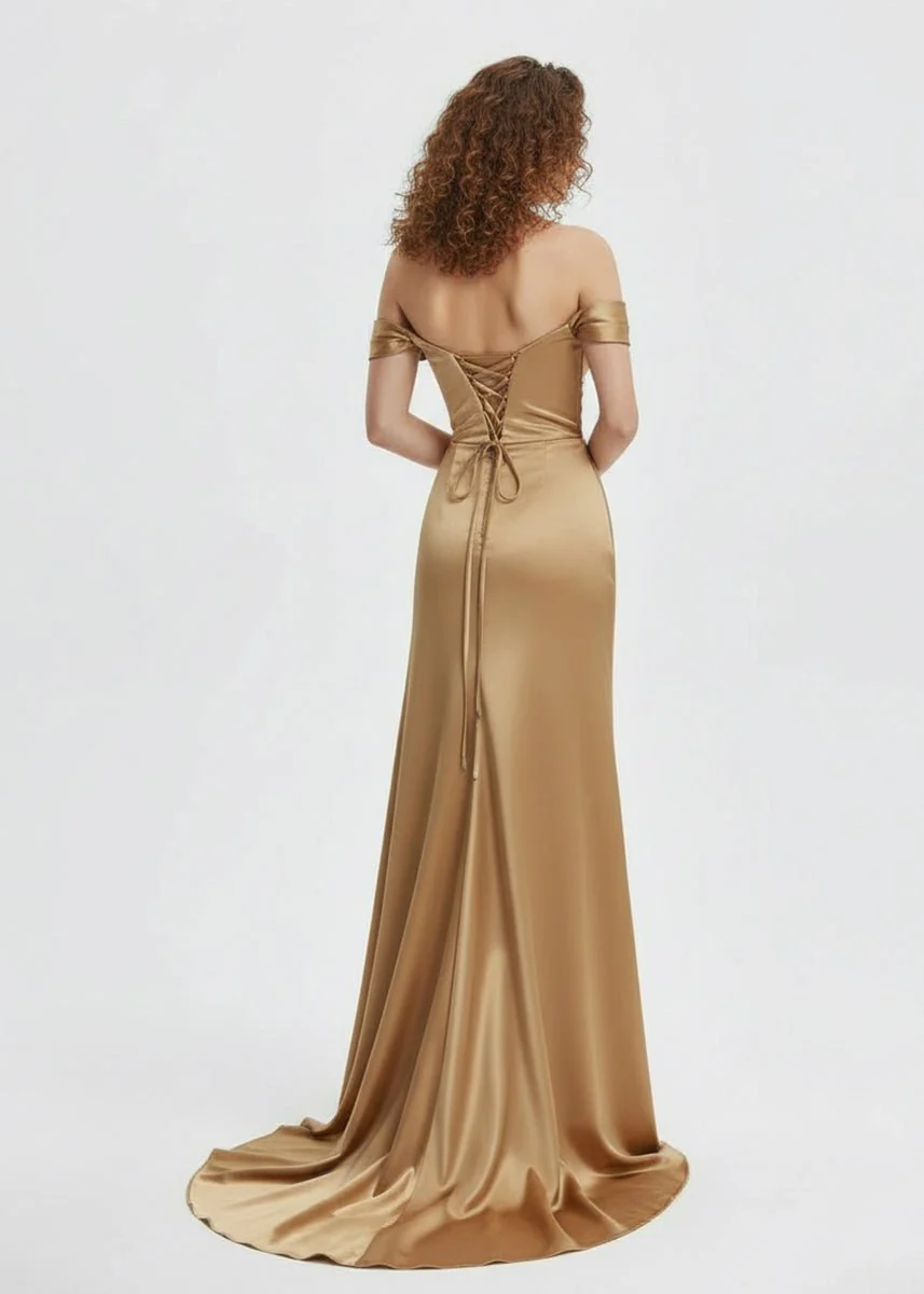 Mermaid Satin Long Prom Dress with Slit