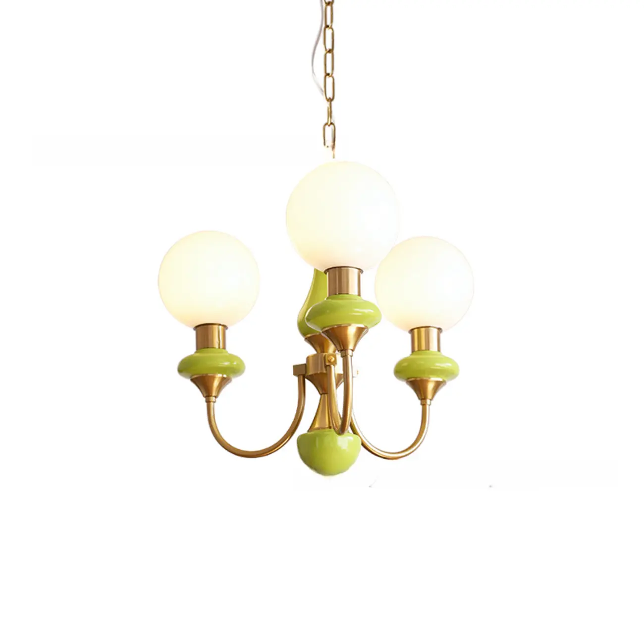 Adjustable Modern Green Globe Chandelier