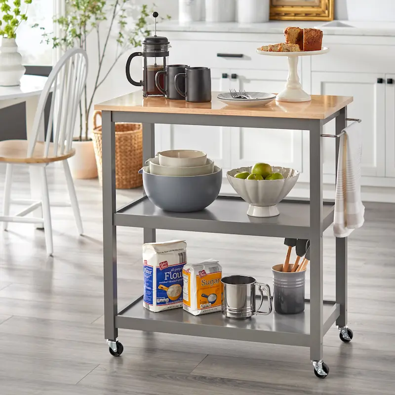 Simple Living Janelle Rolling Kitchen Cart