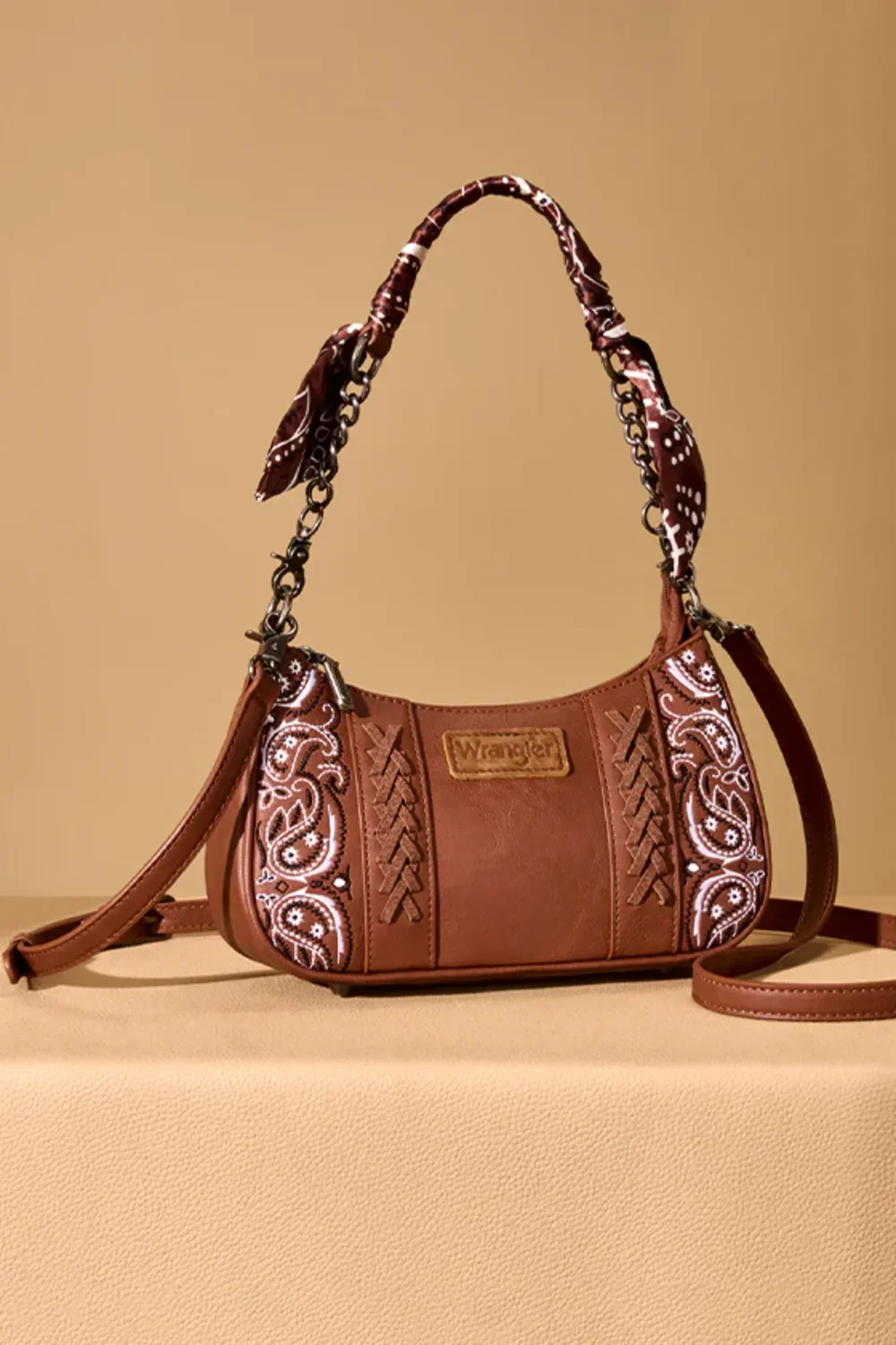 Wrangler Bandana Shoulder Purse for Women in Brown | WG331-818-BR