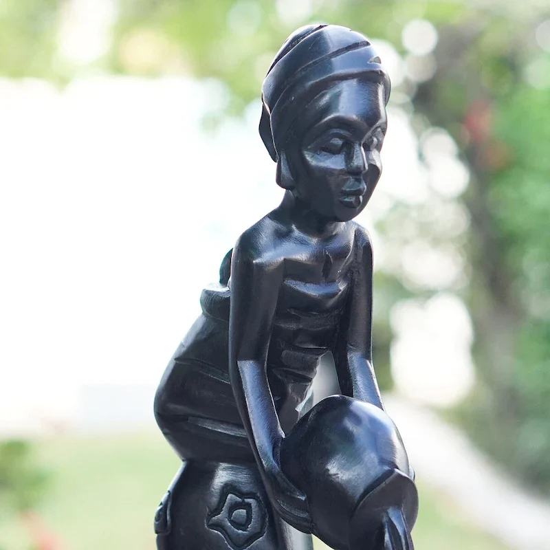 Novica Handmade Afia Maame Ebony Wood Statuette