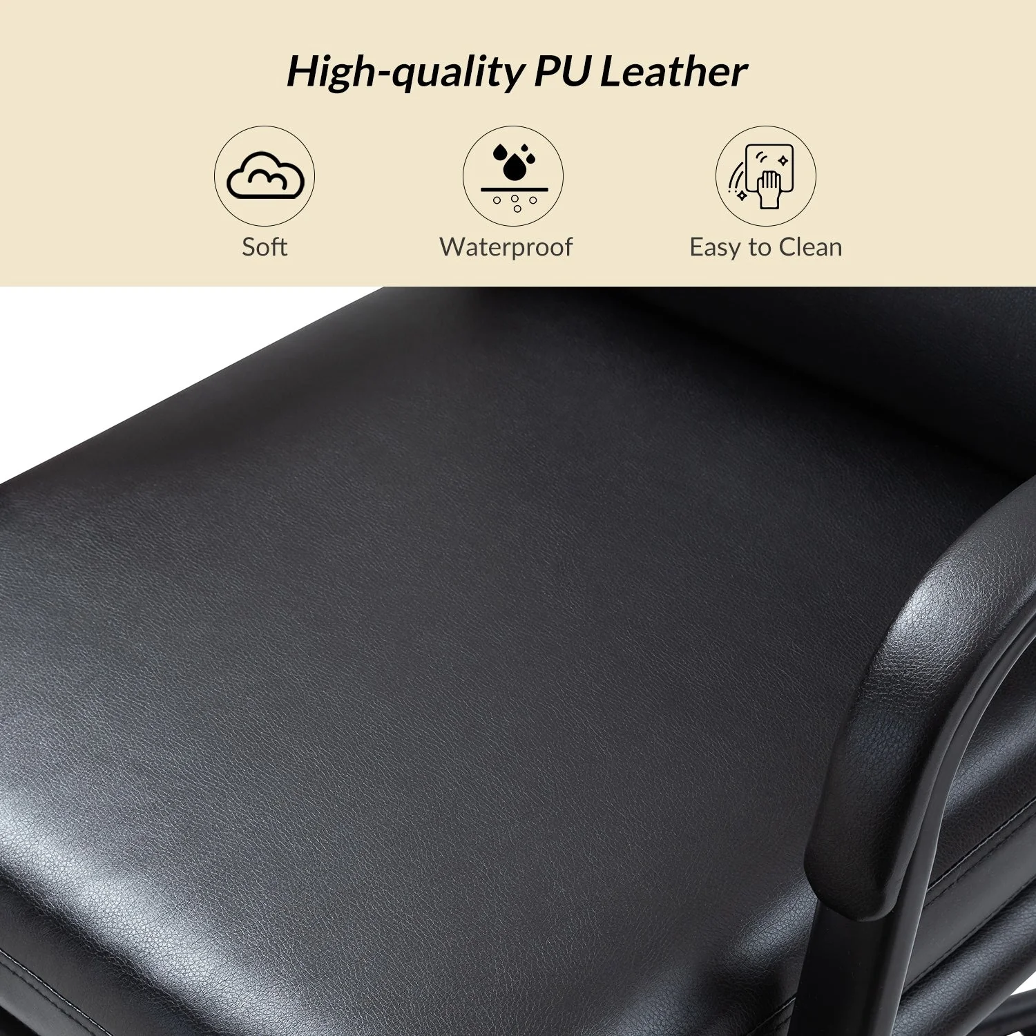Joseph Modern Task Faux Leather Chair with Tilt Lock and Center Tilt by HULALA HOME