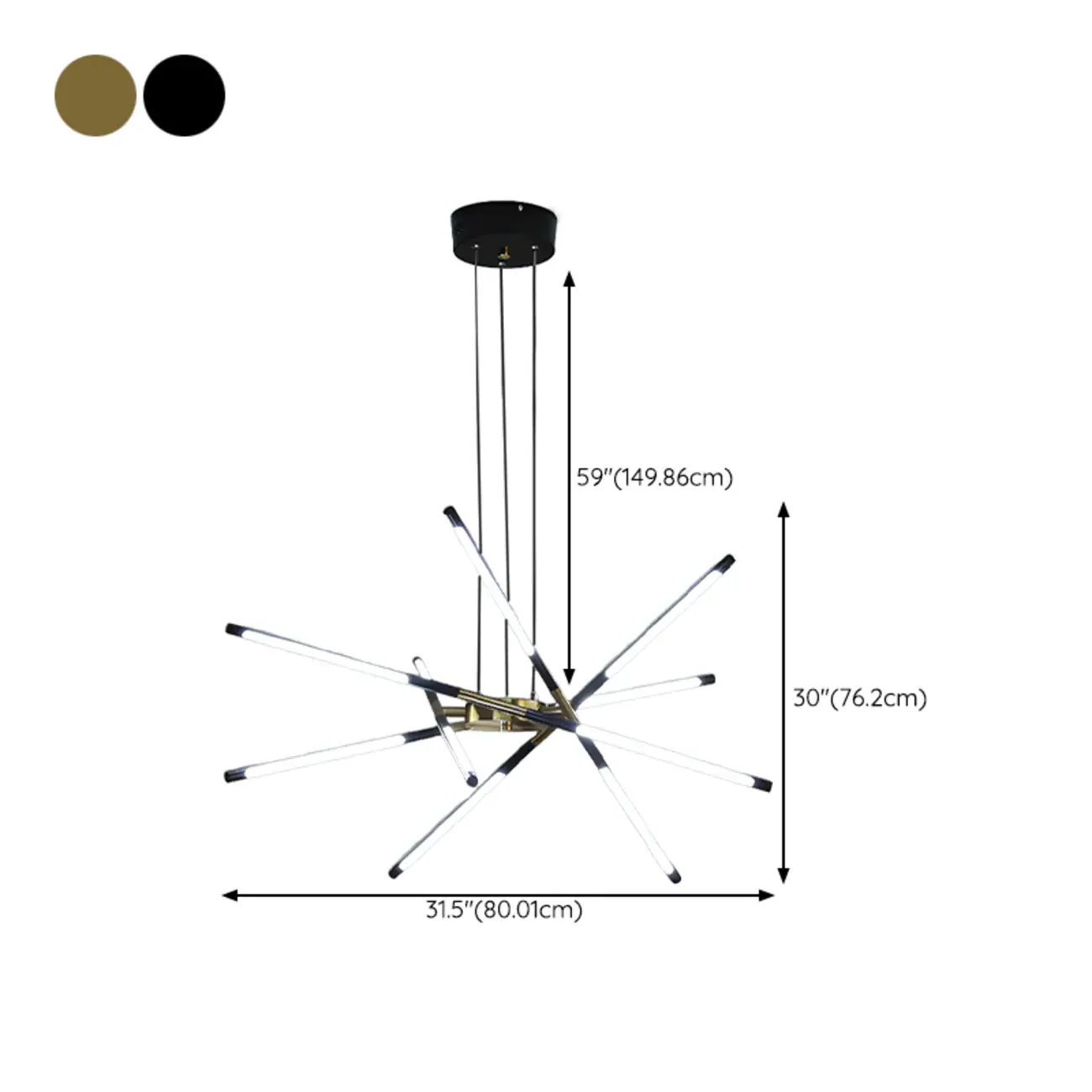Modern LED Linear Chandelier with Adjustable Height
