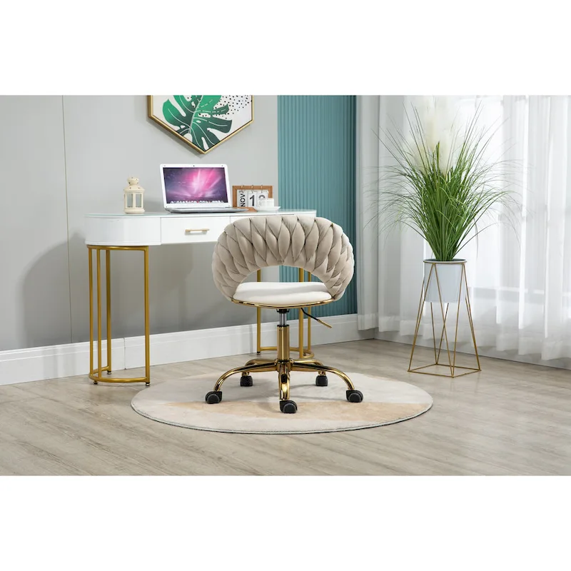 Computer Chair Office Chair Adjustable Swivel Chair Fabric Seat Home Study Chair
