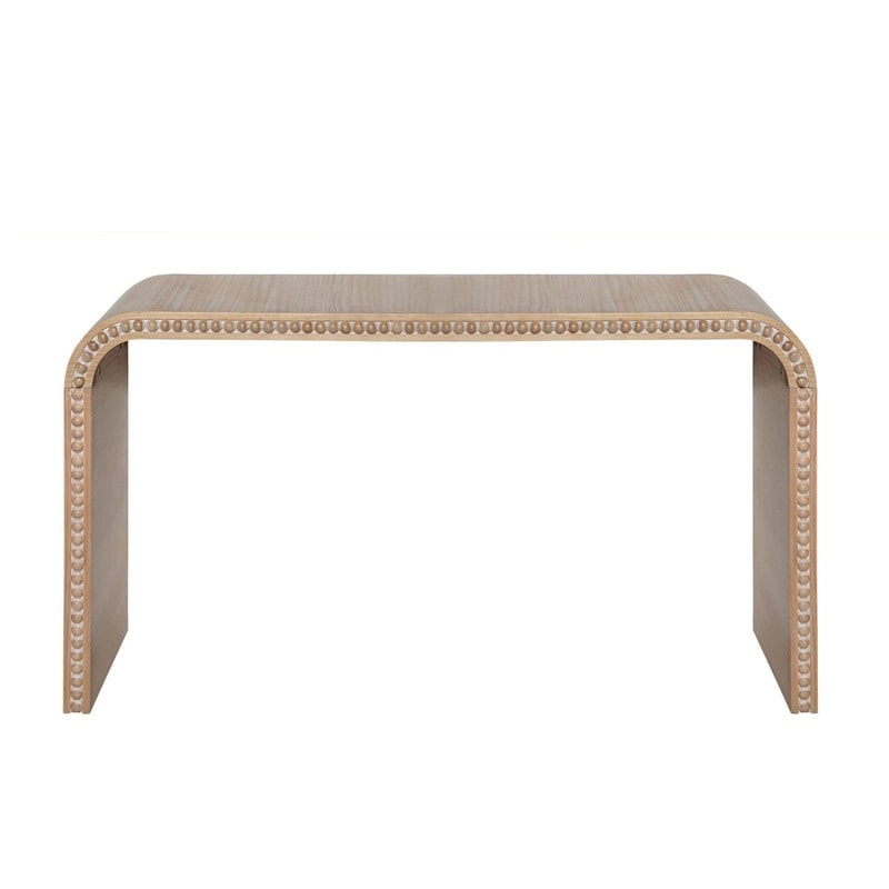 59 Entryway Table, Curved Waterfall-style Table,Console Table with Wood Beads