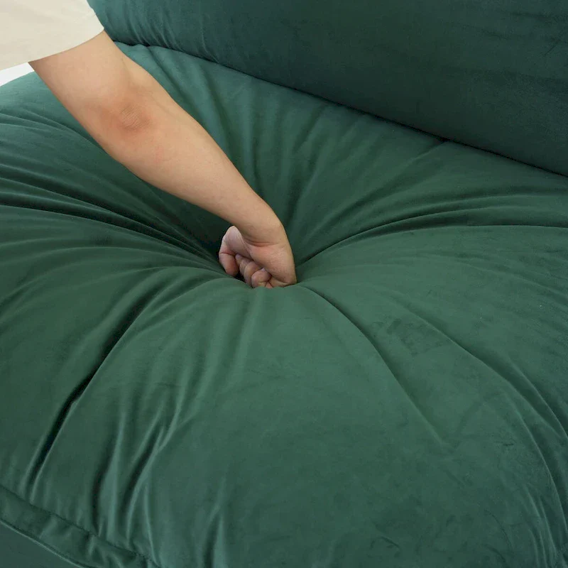 Modular Sectional Sofa Couch, 162.98 Velvet L-Shape Sofa with Ottoman