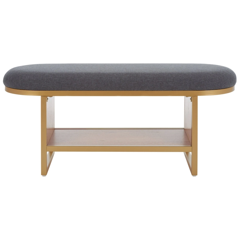 SAFAVIEH Home Collection Iona Open Shelf Bench W/Cushion - 42 W x 15 D x 18 H