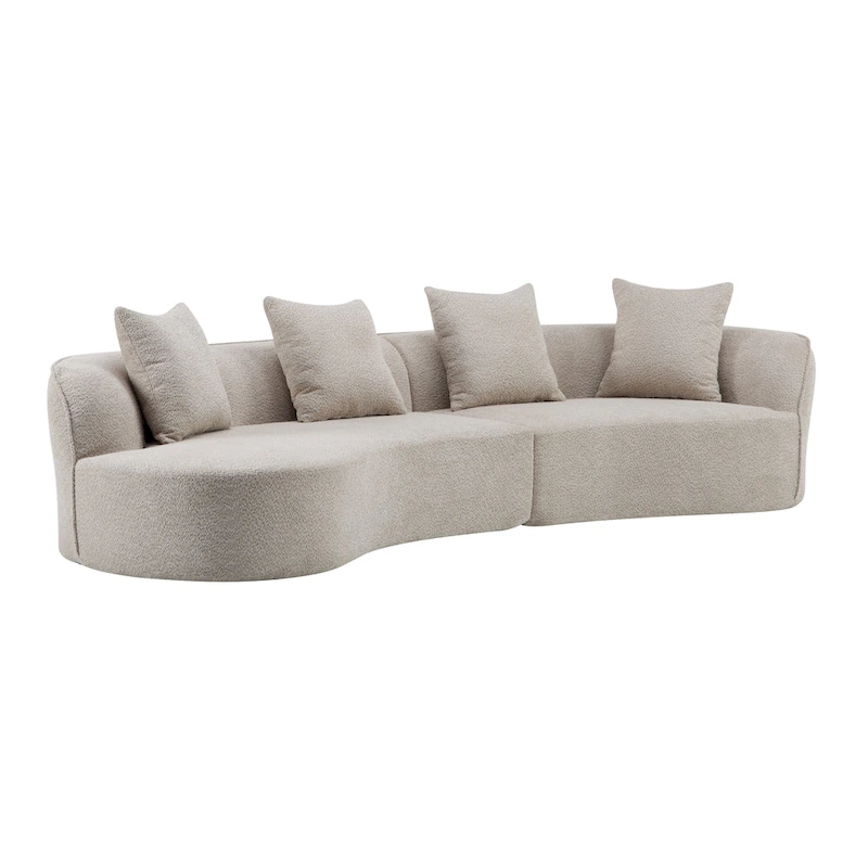 Christopher Knight Home - Linda Fabric Curved Sectional Sofa